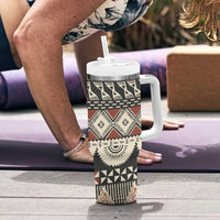 Vintage Bula Fiji Masi Tumbler With Handle Fijian Tapa Cloth - Polynesian Pride
