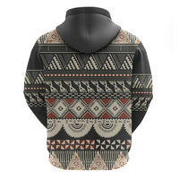 Vintage Bula Fiji Masi Zip Hoodie Fijian Tapa Cloth LT14 - Polynesian Pride