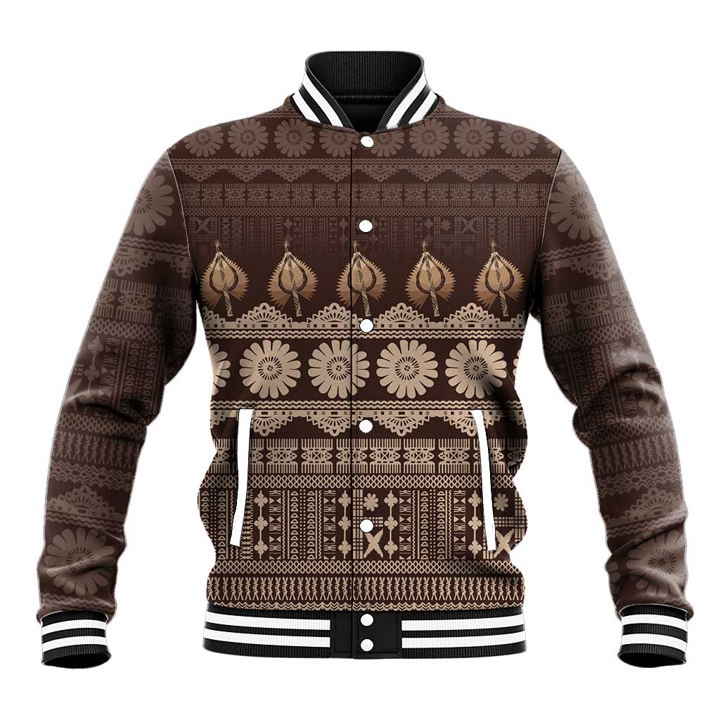 Bula Fiji Iri ni Meke Baseball Jacket Kuvui Fijian Masi - Polynesian Pride