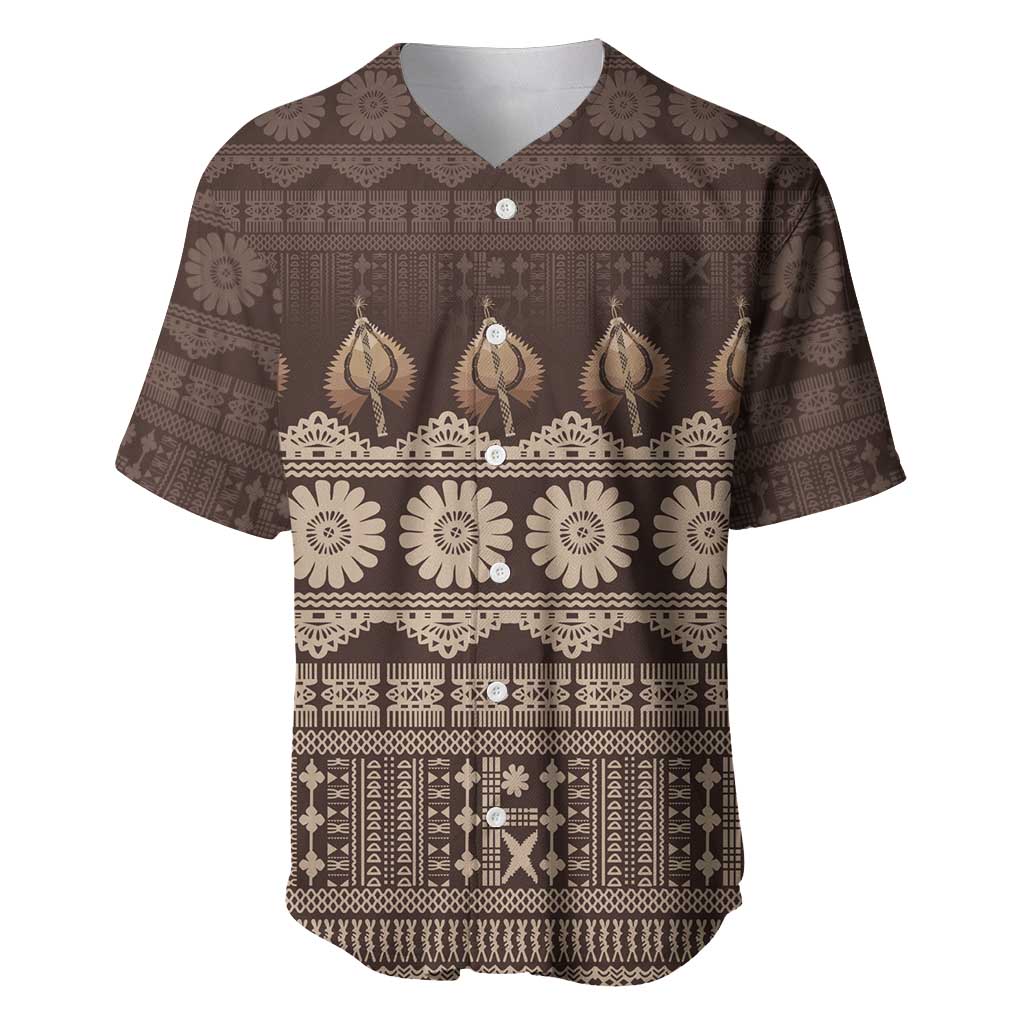 Bula Fiji Iri ni Meke Baseball Jersey Kuvui Fijian Masi - Polynesian Pride