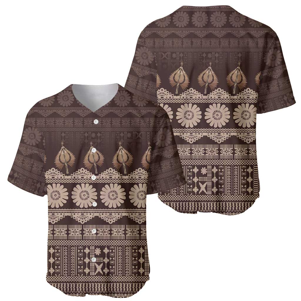 Bula Fiji Iri ni Meke Baseball Jersey Kuvui Fijian Masi - Polynesian Pride