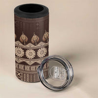 Bula Fiji Iri ni Meke 4 in 1 Can Cooler Tumbler Kuvui Fijian Masi LT14 - Polynesian Pride