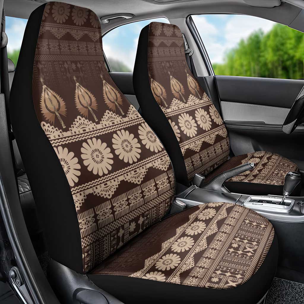 Bula Fiji Iri ni Meke Car Seat Cover Kuvui Fijian Masi LT14 - Polynesian Pride