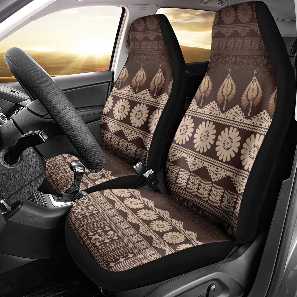 Bula Fiji Iri ni Meke Car Seat Cover Kuvui Fijian Masi LT14 - Polynesian Pride