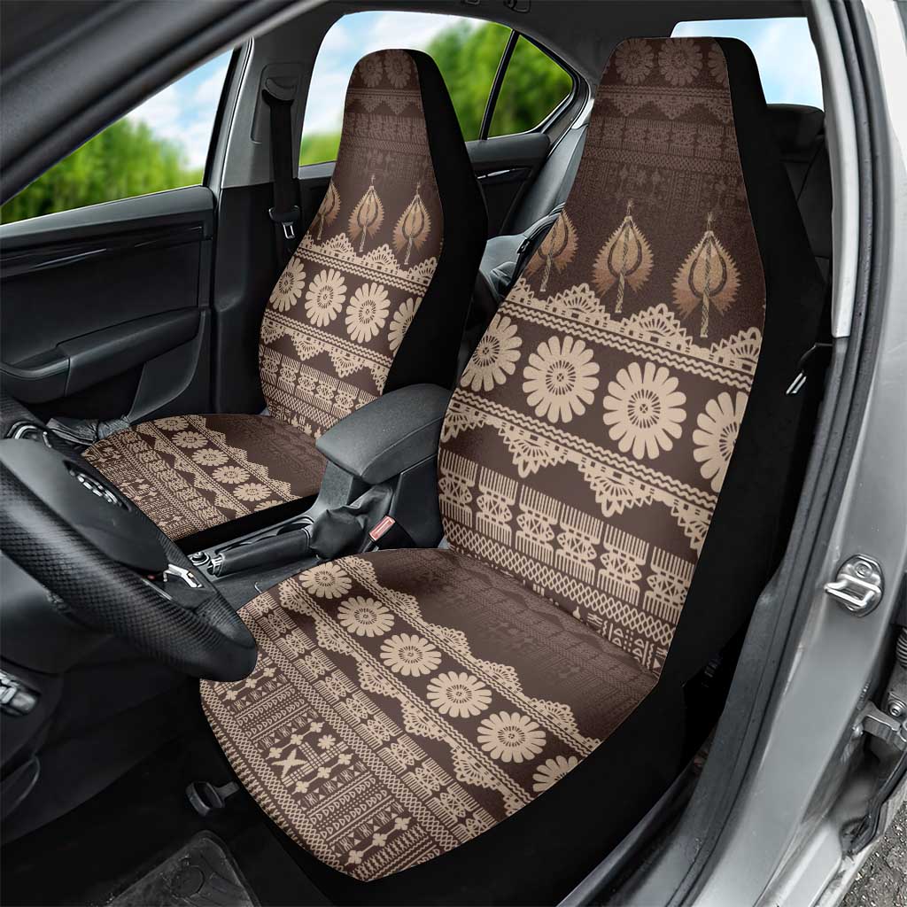Bula Fiji Iri ni Meke Car Seat Cover Kuvui Fijian Masi LT14 - Polynesian Pride