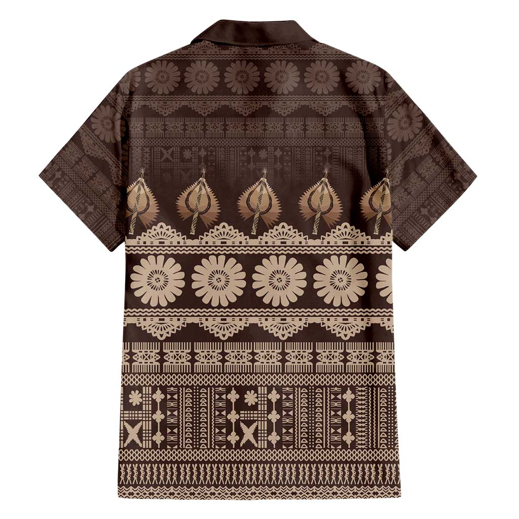 Bula Fiji Iri ni Meke Family Matching Off Shoulder Short Dress and Hawaiian Shirt Kuvui Fijian Masi LT14 - Polynesian Pride