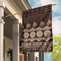 Bula Fiji Iri ni Meke Garden Flag Kuvui Fijian Masi LT14 House Flag Brown - Polynesian Pride