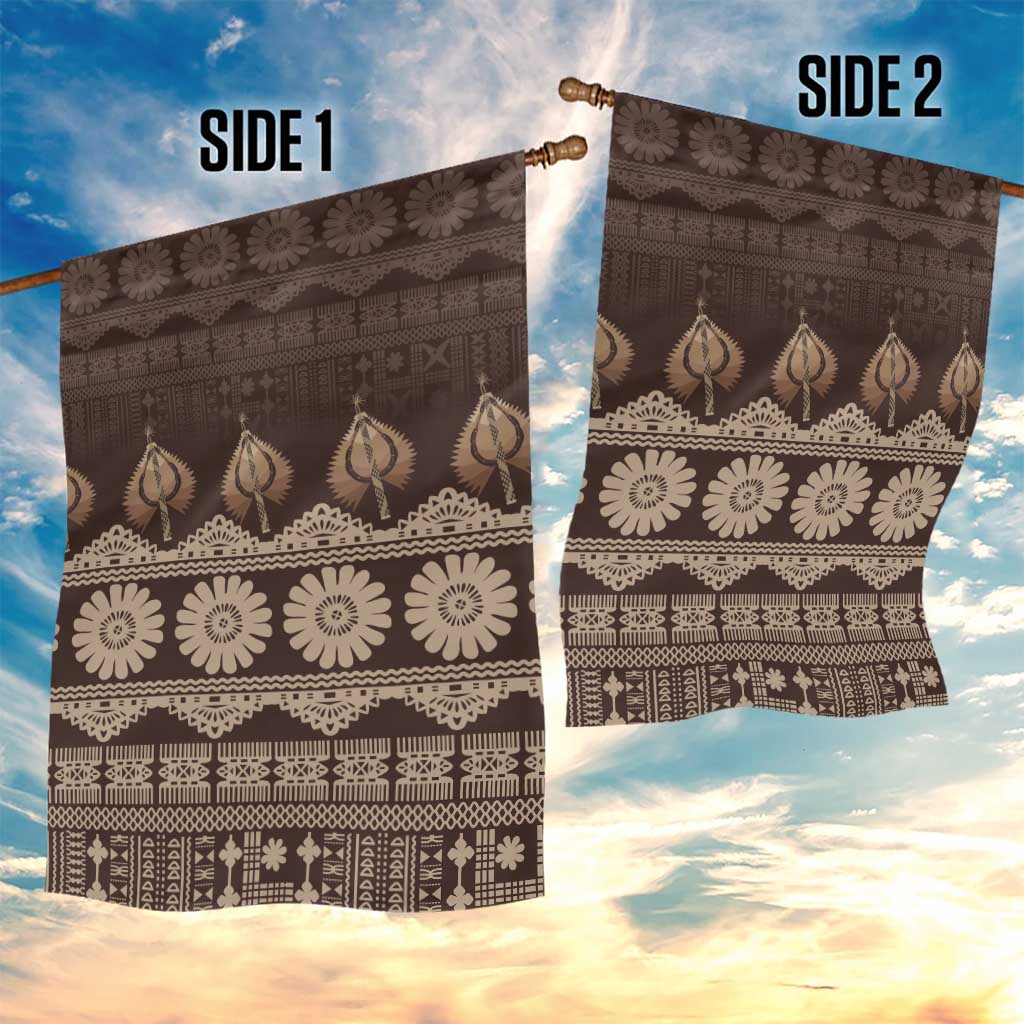 Bula Fiji Iri ni Meke Garden Flag Kuvui Fijian Masi LT14 - Polynesian Pride