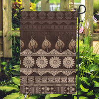 Bula Fiji Iri ni Meke Garden Flag Kuvui Fijian Masi LT14 Garden Flag Brown - Polynesian Pride