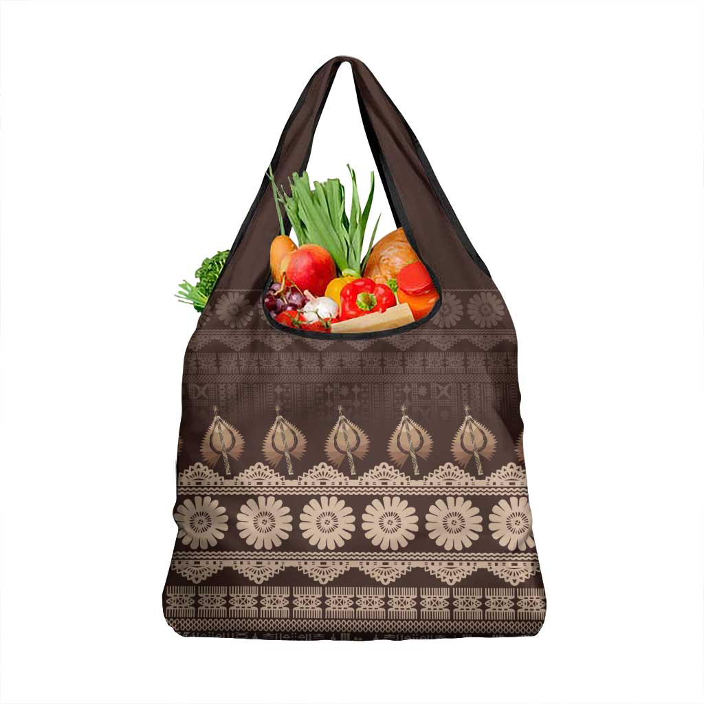 Bula Fiji Iri ni Meke Grocery Bag Kuvui Fijian Masi - Polynesian Pride