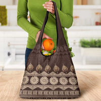 Bula Fiji Iri ni Meke Grocery Bag Kuvui Fijian Masi - Polynesian Pride
