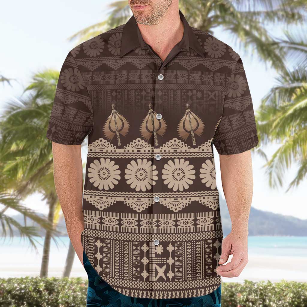 Bula Fiji Iri ni Meke Hawaiian Shirt Kuvui Fijian Masi LT14 - Polynesian Pride