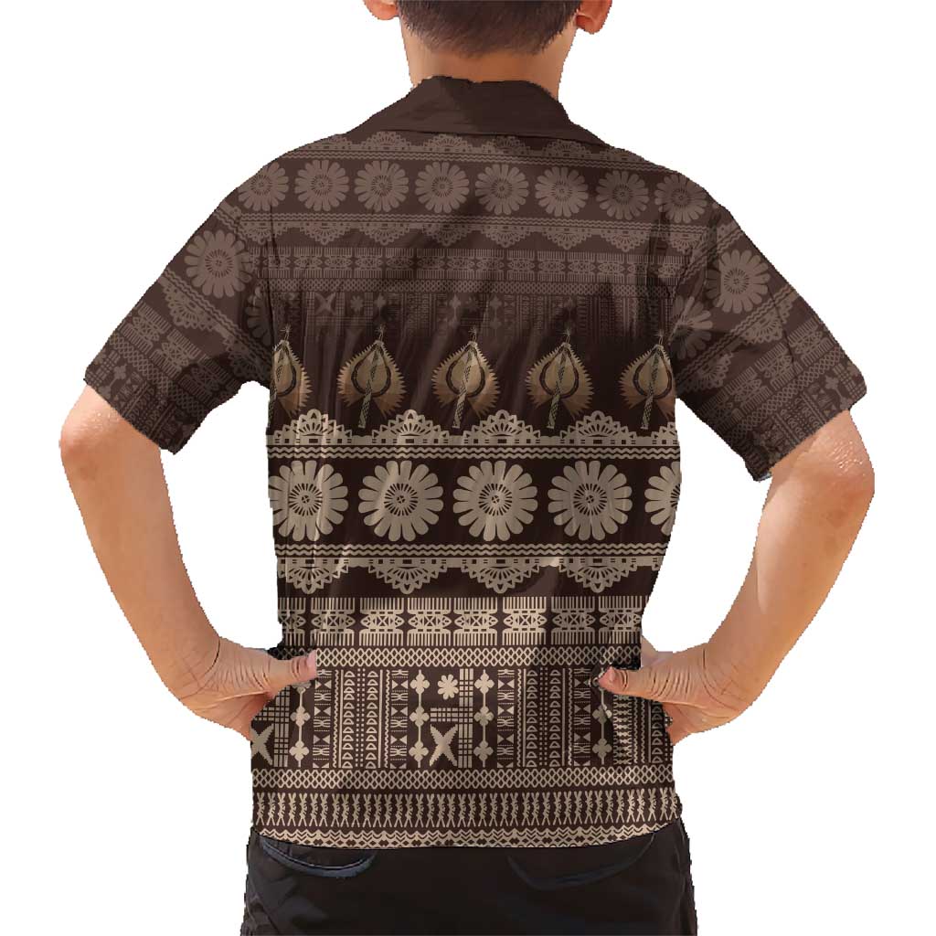 Bula Fiji Iri ni Meke Hawaiian Shirt Kuvui Fijian Masi LT14 - Polynesian Pride