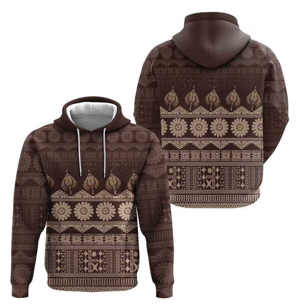Bula Fiji Iri ni Meke Hoodie Kuvui Fijian Masi LT14 - Polynesian Pride