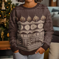 Bula Fiji Iri ni Meke Kid Ugly Christmas Sweater Kuvui Fijian Masi LT14 - Polynesian Pride