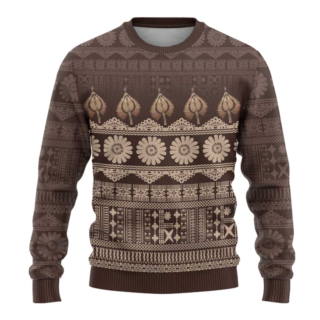 Bula Fiji Iri ni Meke Ugly Christmas Sweater Kuvui Fijian Masi LT14 - Polynesian Pride