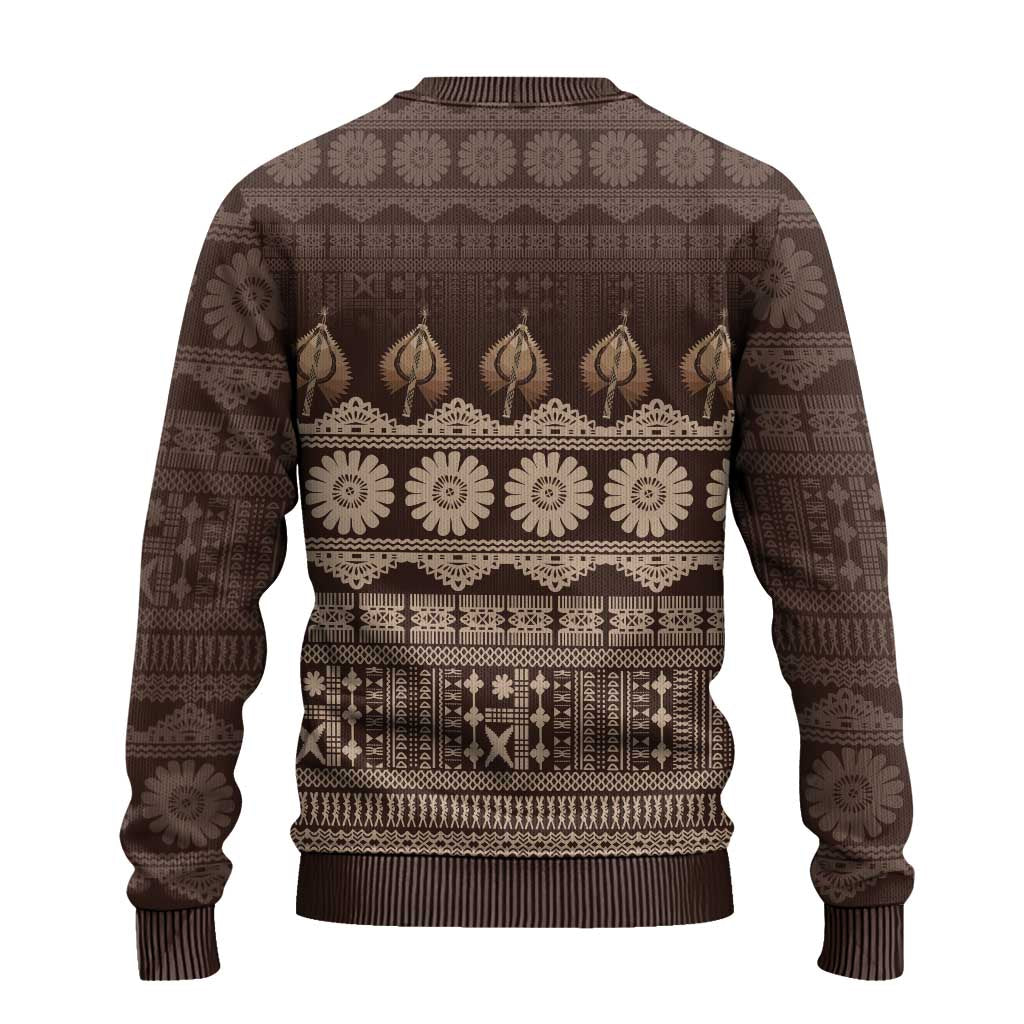 Bula Fiji Iri ni Meke Ugly Christmas Sweater Kuvui Fijian Masi LT14 - Polynesian Pride