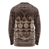 Bula Fiji Iri ni Meke Long Sleeve Shirt Kuvui Fijian Masi LT14 - Polynesian Pride