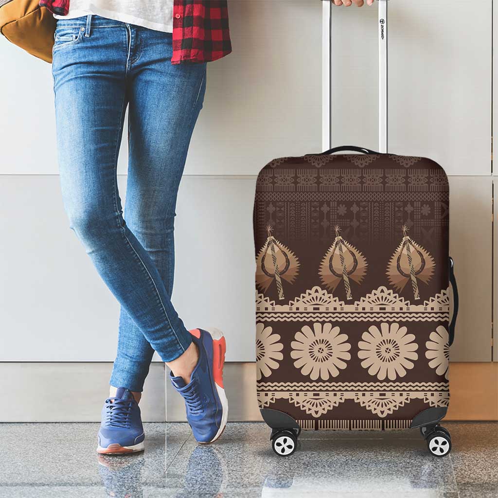 Bula Fiji Iri ni Meke Luggage Cover Kuvui Fijian Masi LT14 - Polynesian Pride