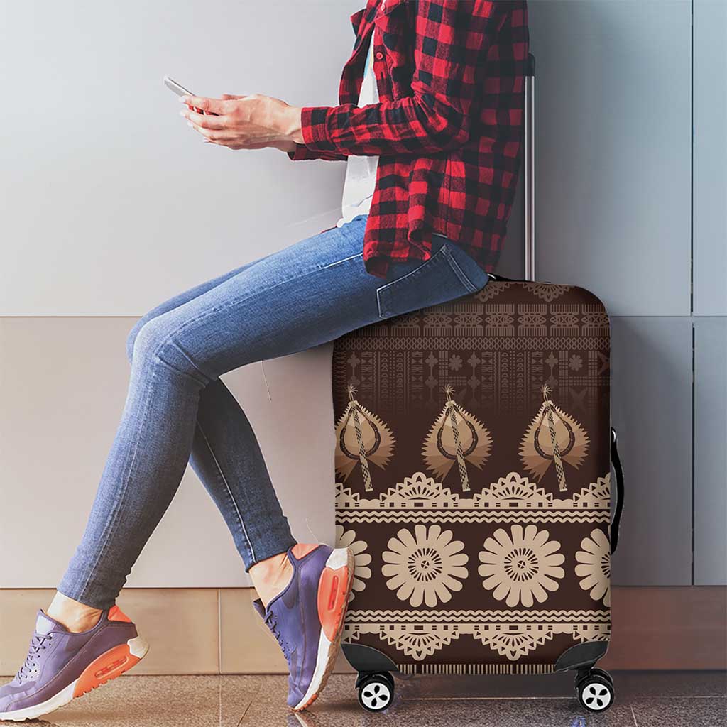 Bula Fiji Iri ni Meke Luggage Cover Kuvui Fijian Masi LT14 - Polynesian Pride