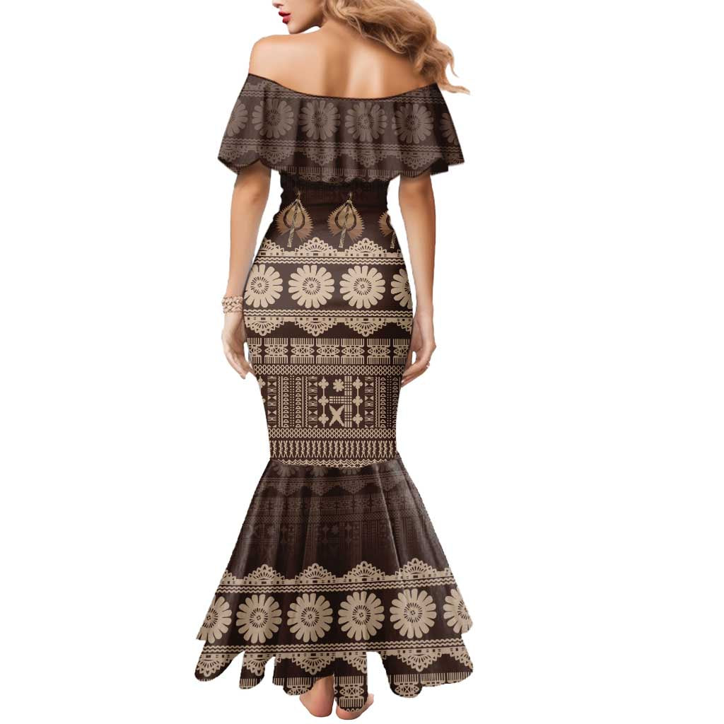Bula Fiji Iri ni Meke Mermaid Dress Kuvui Fijian Masi LT14 - Polynesian Pride