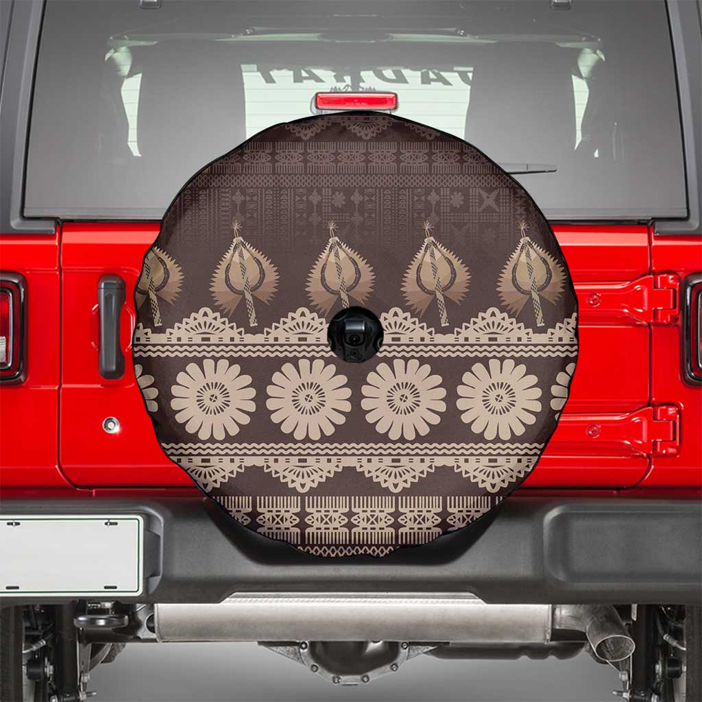 Bula Fiji Iri ni Meke Spare Tire Cover Kuvui Fijian Masi LT14 - Polynesian Pride