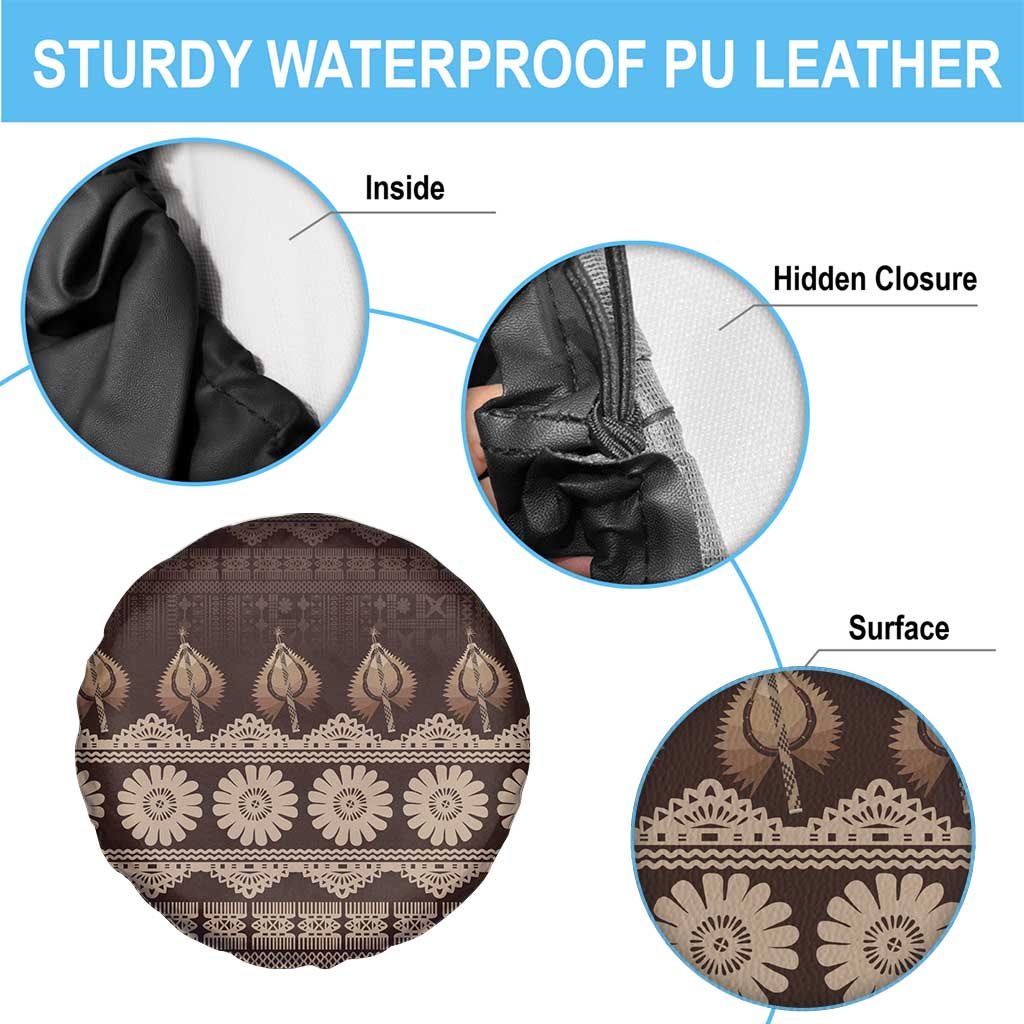 Bula Fiji Iri ni Meke Spare Tire Cover Kuvui Fijian Masi LT14 - Polynesian Pride