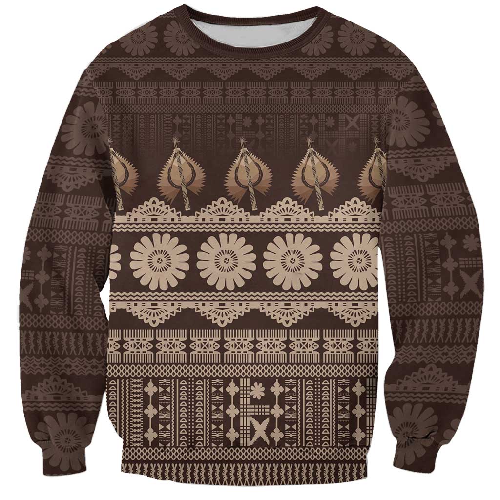 Bula Fiji Iri ni Meke Sweatshirt Kuvui Fijian Masi - Polynesian Pride