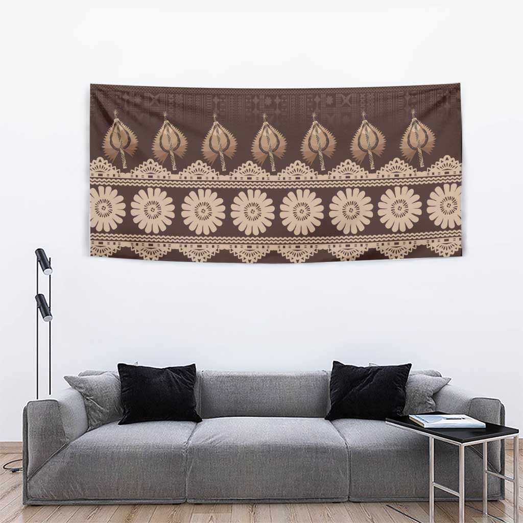 Bula Fiji Iri ni Meke Tapestry Kuvui Fijian Masi - Polynesian Pride