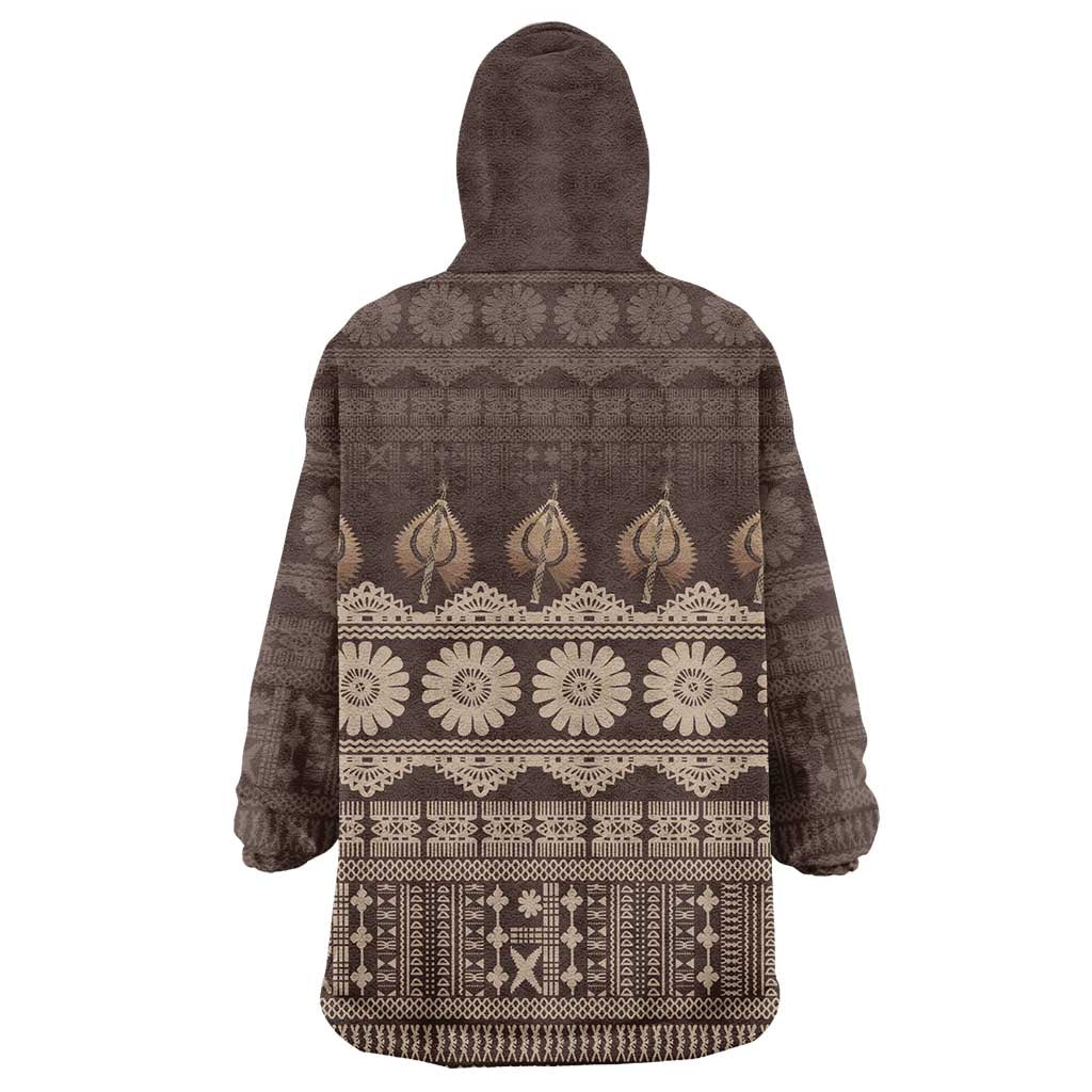 Bula Fiji Iri ni Meke Wearable Blanket Hoodie Kuvui Fijian Masi LT14 - Polynesian Pride