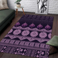Bula Fiji Iri ni Meke Area Rug Lokaloka Fijian Masi LT14 Purple - Polynesian Pride