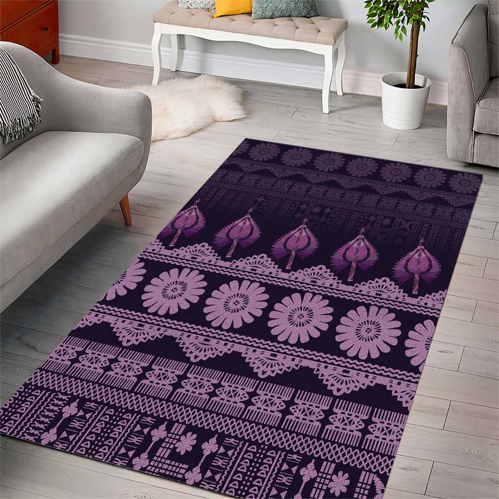 Bula Fiji Iri ni Meke Area Rug Lokaloka Fijian Masi LT14 - Polynesian Pride