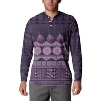 Bula Fiji Iri ni Meke Button Sweatshirt Lokaloka Fijian Masi - Polynesian Pride