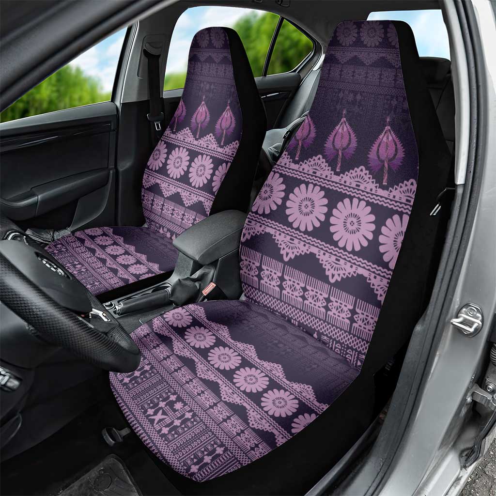 Bula Fiji Iri ni Meke Car Seat Cover Lokaloka Fijian Masi LT14 - Polynesian Pride