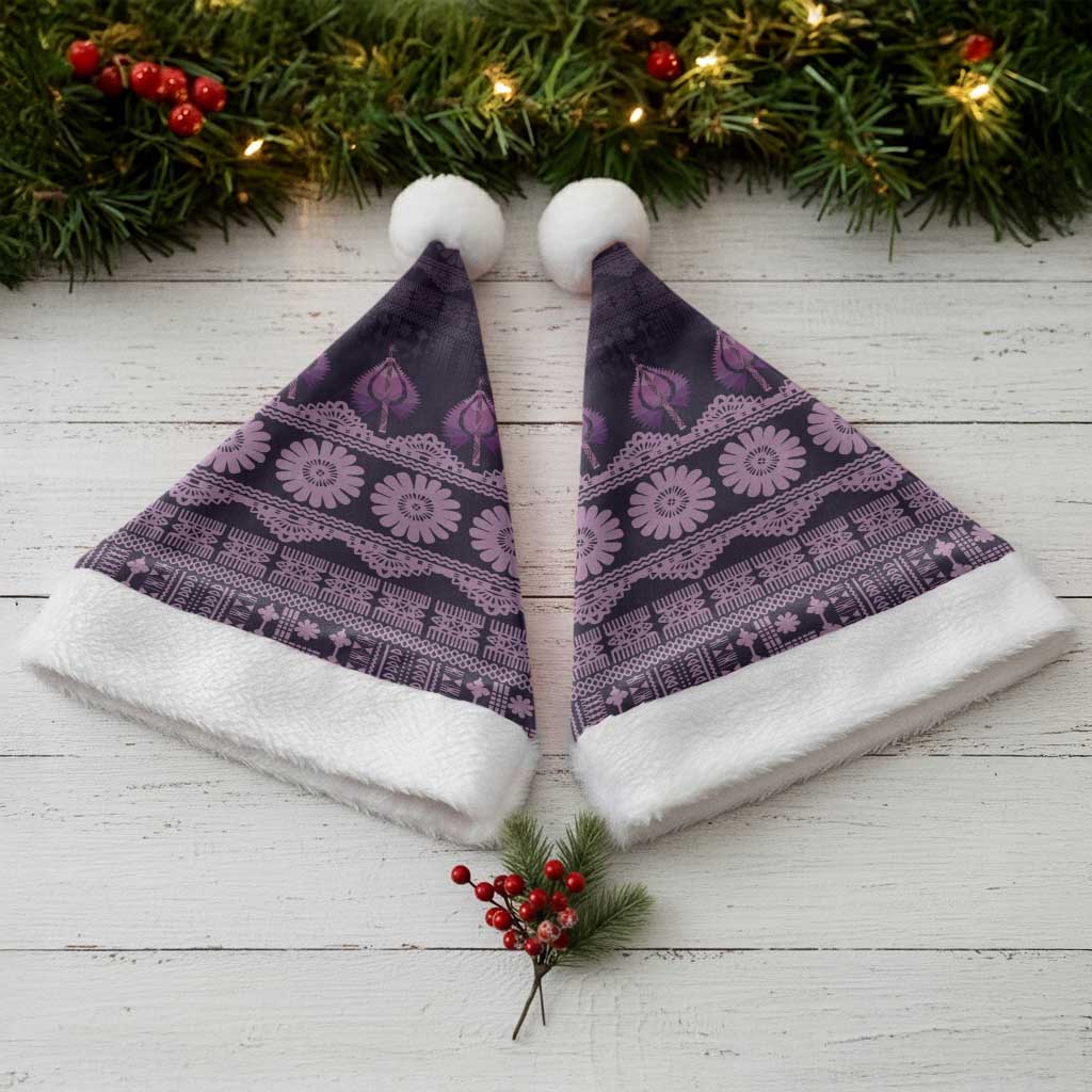 Bula Fiji Iri ni Meke Christmas Santa Hat Lokaloka Fijian Masi LT14 - Polynesian Pride