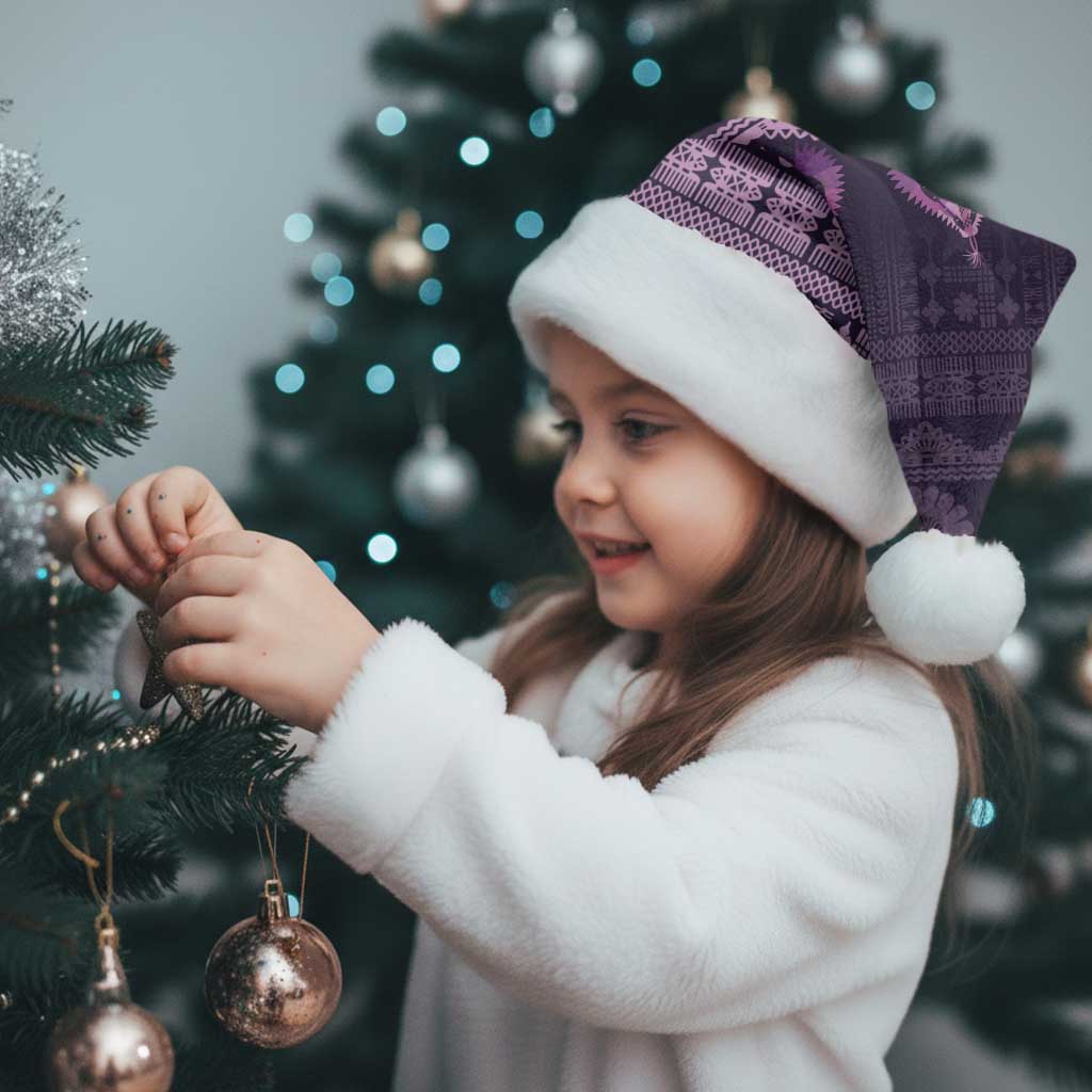 Bula Fiji Iri ni Meke Christmas Santa Hat Lokaloka Fijian Masi LT14 - Polynesian Pride