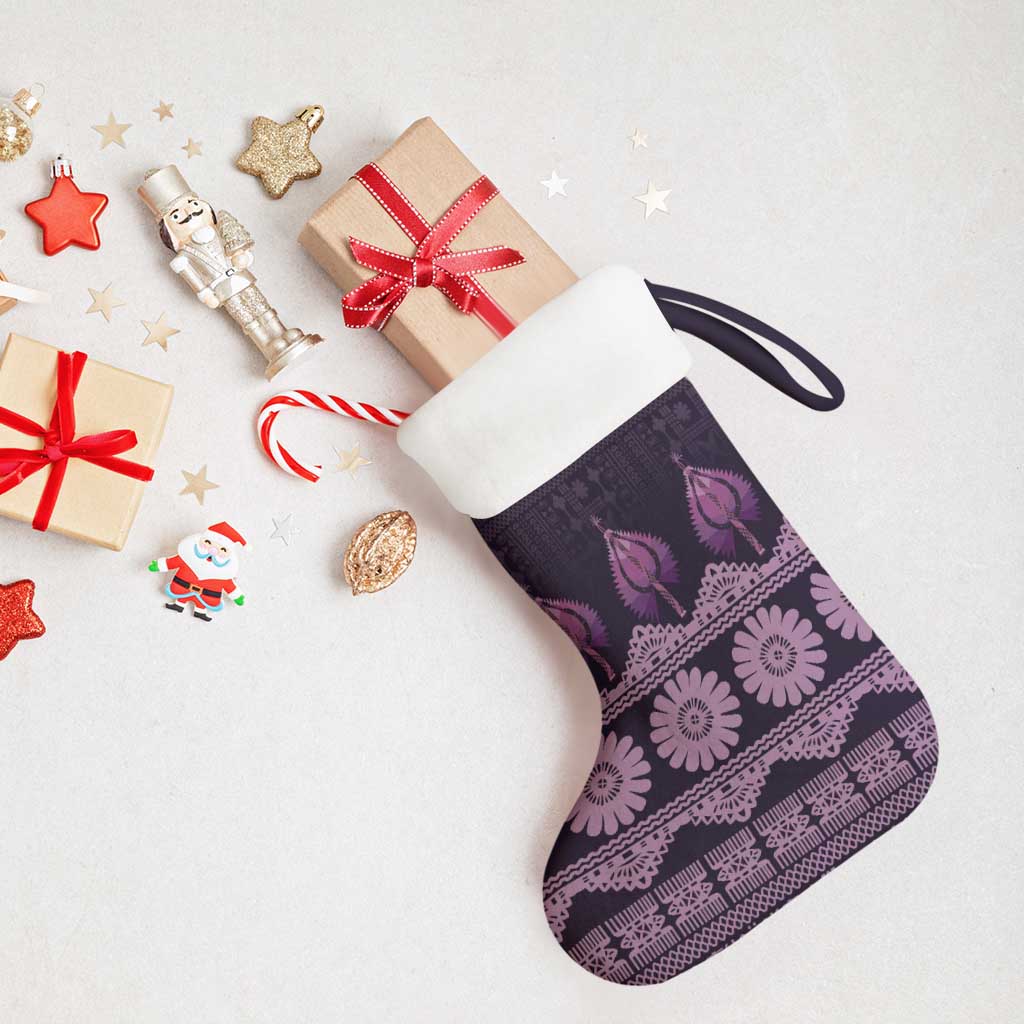Bula Fiji Iri ni Meke Christmas Stocking Lokaloka Fijian Masi LT14 - Polynesian Pride