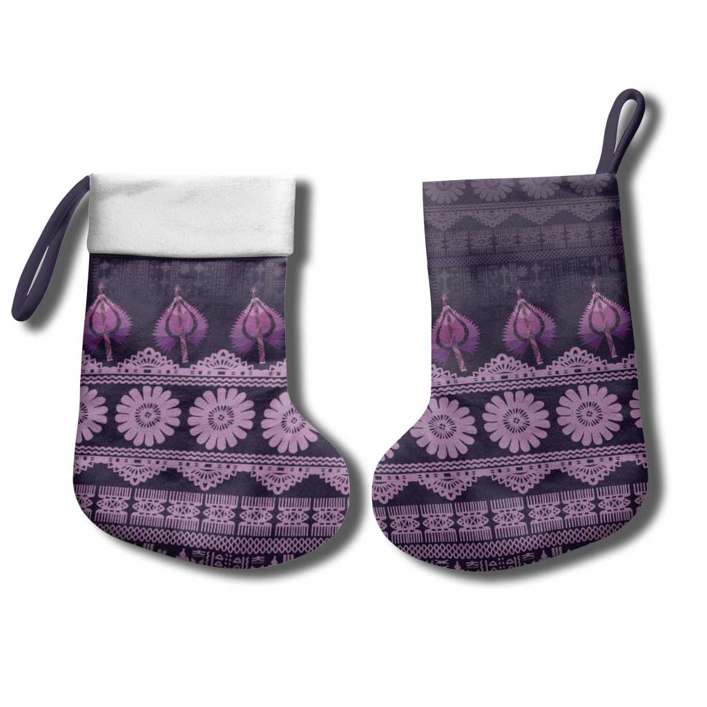 Bula Fiji Iri ni Meke Christmas Stocking Lokaloka Fijian Masi LT14 - Polynesian Pride
