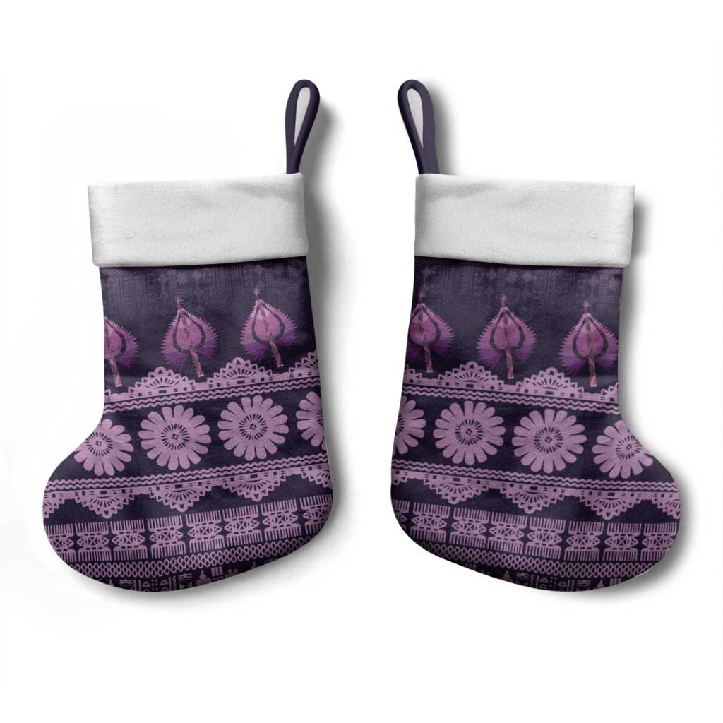 Bula Fiji Iri ni Meke Christmas Stocking Lokaloka Fijian Masi LT14 - Polynesian Pride