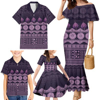 Bula Fiji Iri ni Meke Family Matching Mermaid Dress and Hawaiian Shirt Lokaloka Fijian Masi LT14 - Polynesian Pride