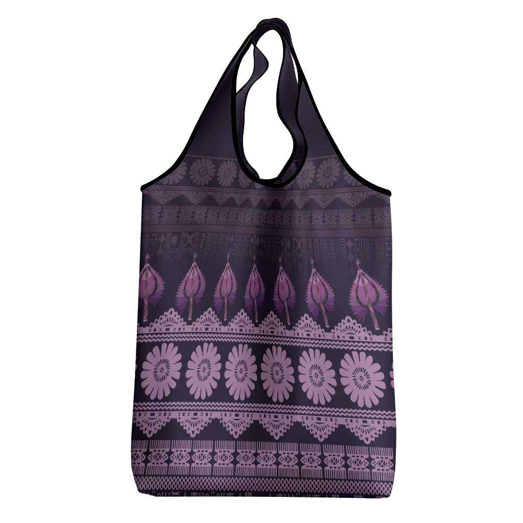 Bula Fiji Iri ni Meke Grocery Bag Lokaloka Fijian Masi LT14 - Polynesian Pride