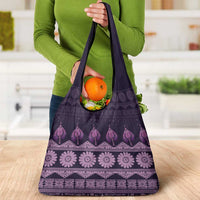 Bula Fiji Iri ni Meke Grocery Bag Lokaloka Fijian Masi LT14 - Polynesian Pride