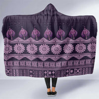 Bula Fiji Iri ni Meke Hooded Blanket Lokaloka Fijian Masi LT14 One Size Purple - Polynesian Pride