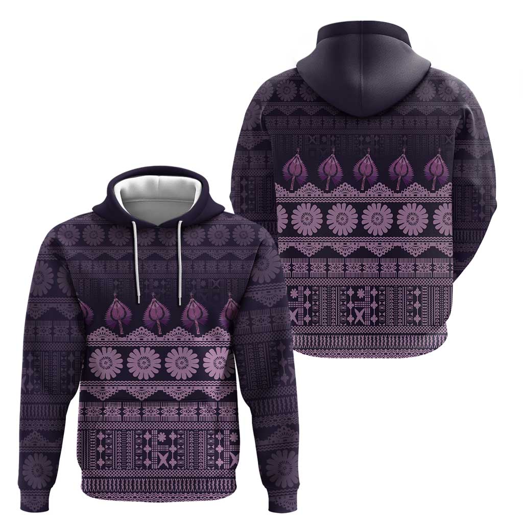 Bula Fiji Iri ni Meke Hoodie Lokaloka Fijian Masi LT14 - Polynesian Pride