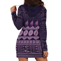 Bula Fiji Iri ni Meke Hoodie Dress Lokaloka Fijian Masi LT14 - Polynesian Pride