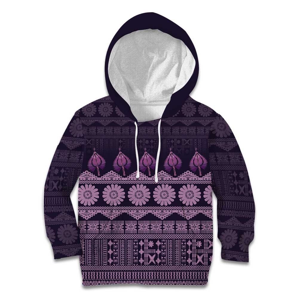Bula Fiji Iri ni Meke Kid Hoodie Lokaloka Fijian Masi - Polynesian Pride