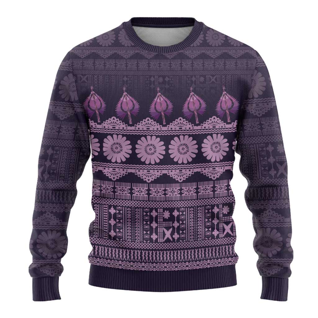 Bula Fiji Iri ni Meke Ugly Christmas Sweater Lokaloka Fijian Masi LT14 - Polynesian Pride