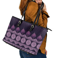 Bula Fiji Iri ni Meke Leather Tote Bag Lokaloka Fijian Masi LT14 - Polynesian Pride