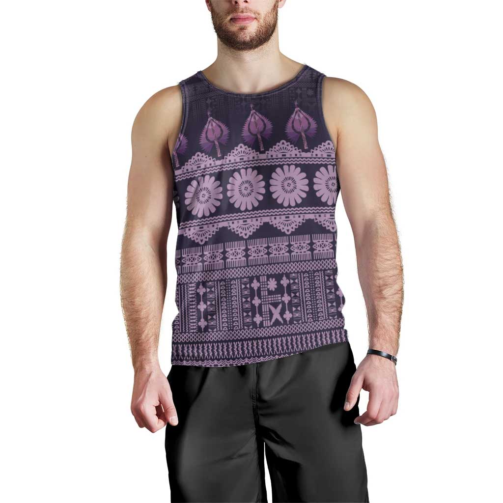 Bula Fiji Iri ni Meke Men Tank Top Lokaloka Fijian Masi LT14 - Polynesian Pride