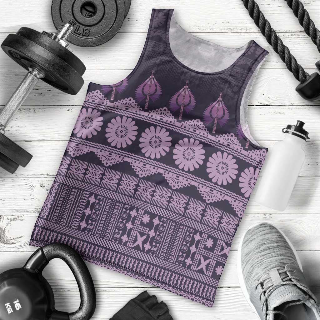 Bula Fiji Iri ni Meke Men Tank Top Lokaloka Fijian Masi LT14 - Polynesian Pride